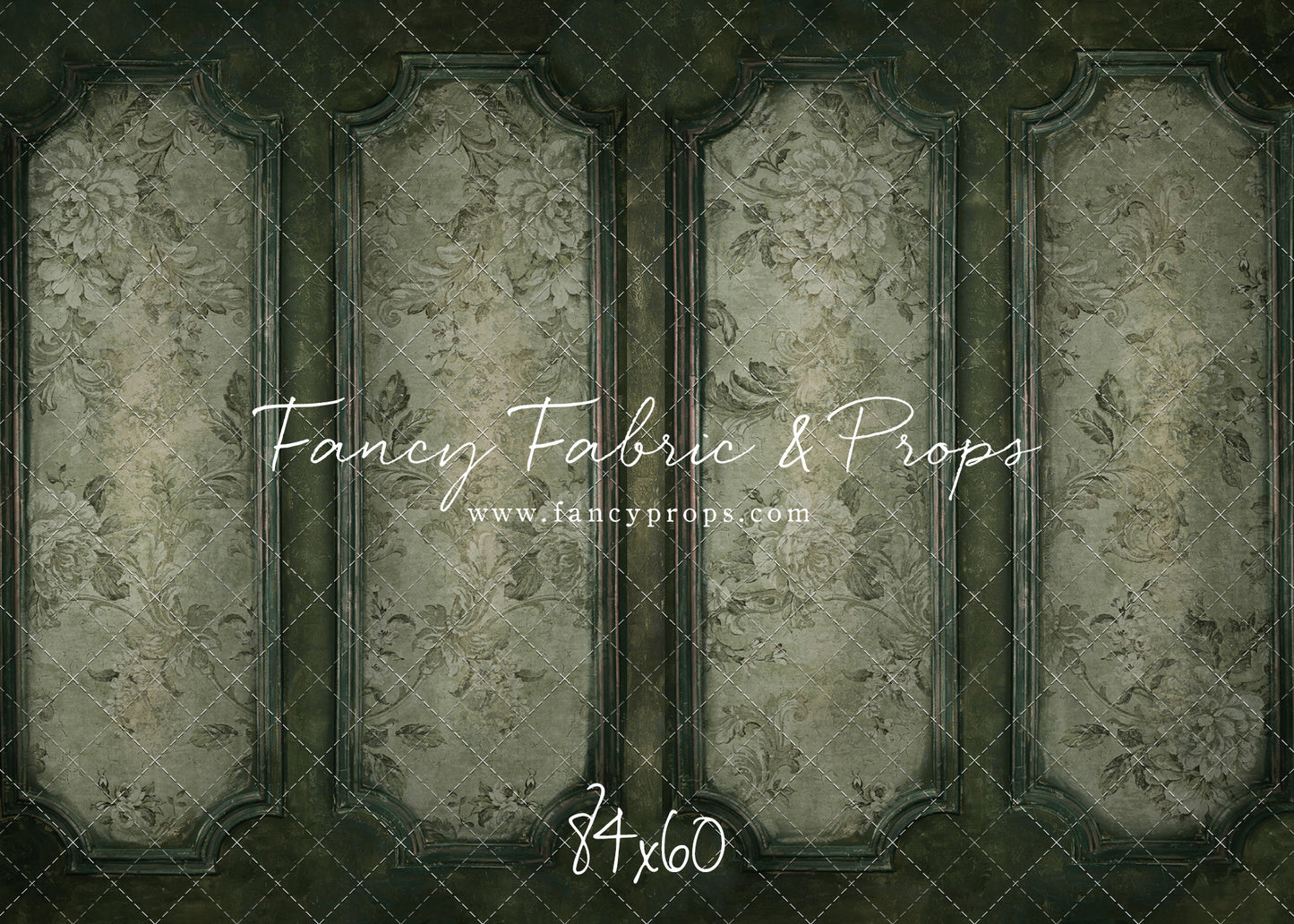 Sage Floral Wainscoting Wall