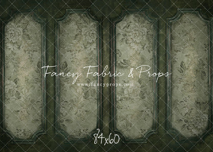 Sage Floral Wainscoting Wall