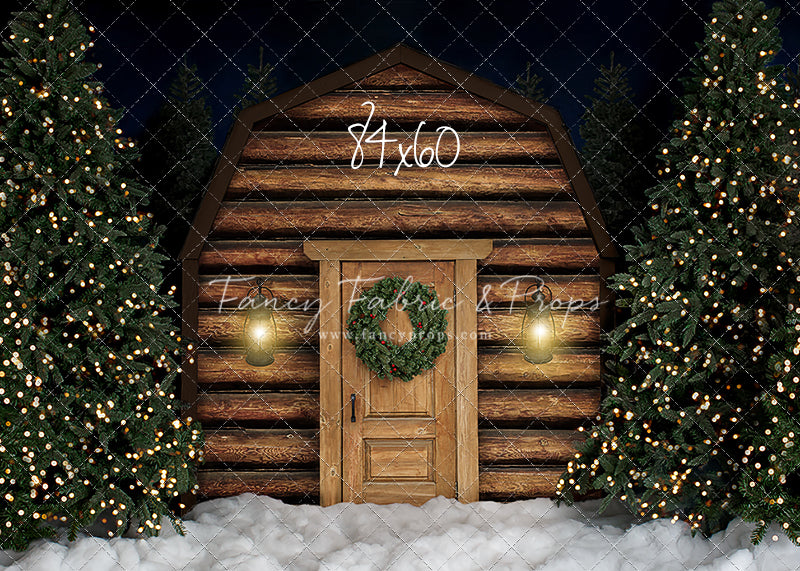 Snowy Christmas At The Cabin 2pc Mini Room