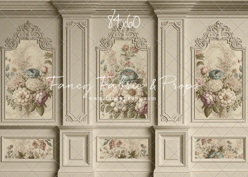 Ivory Floral Victorian Wall - With Sweep Option