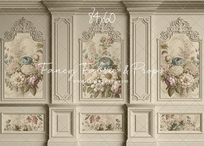 Ivory Floral Victorian Wall - With Sweep Option