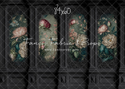Black Floral Victorian Wall - With Sweep Option