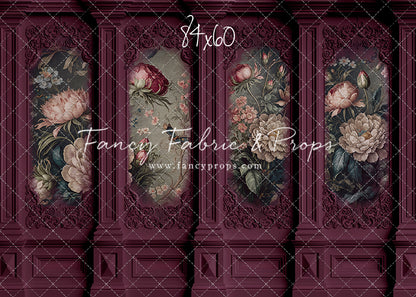 Magenta Floral Victorian Wall - With Sweep Option