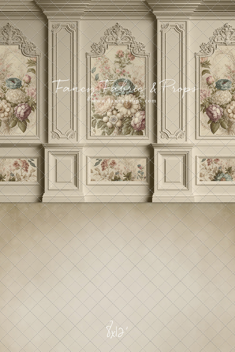 Ivory Floral Victorian Wall - With Sweep Option