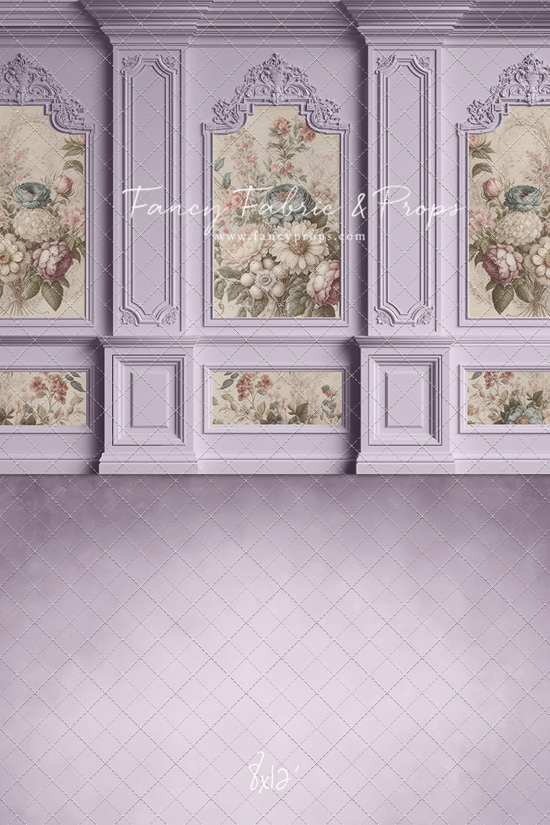 Lavender Floral Victorian Wall - With Sweep Option