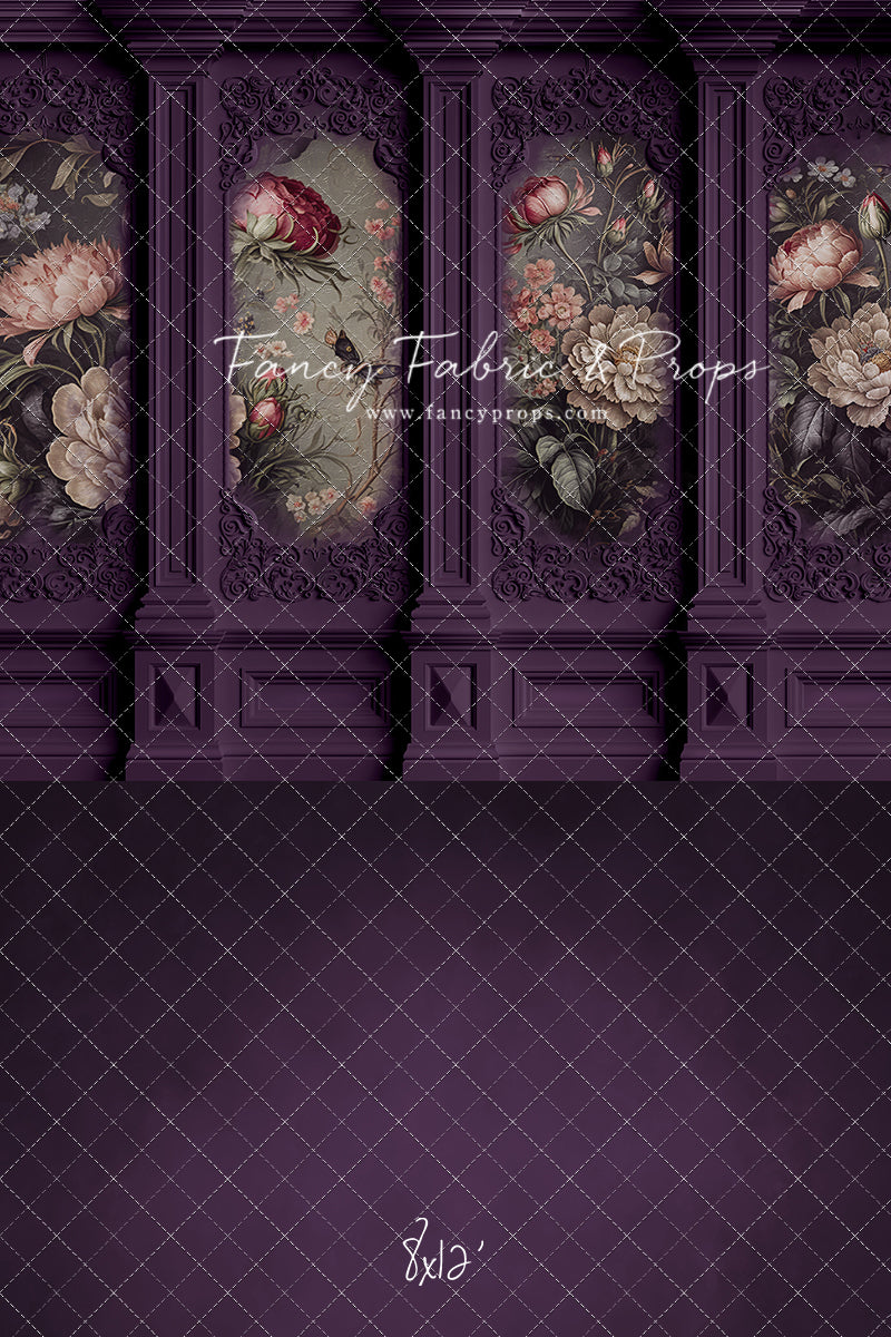 Plum Floral Victorian Wall - With Sweep Option
