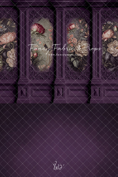 Plum Floral Victorian Wall - With Sweep Option