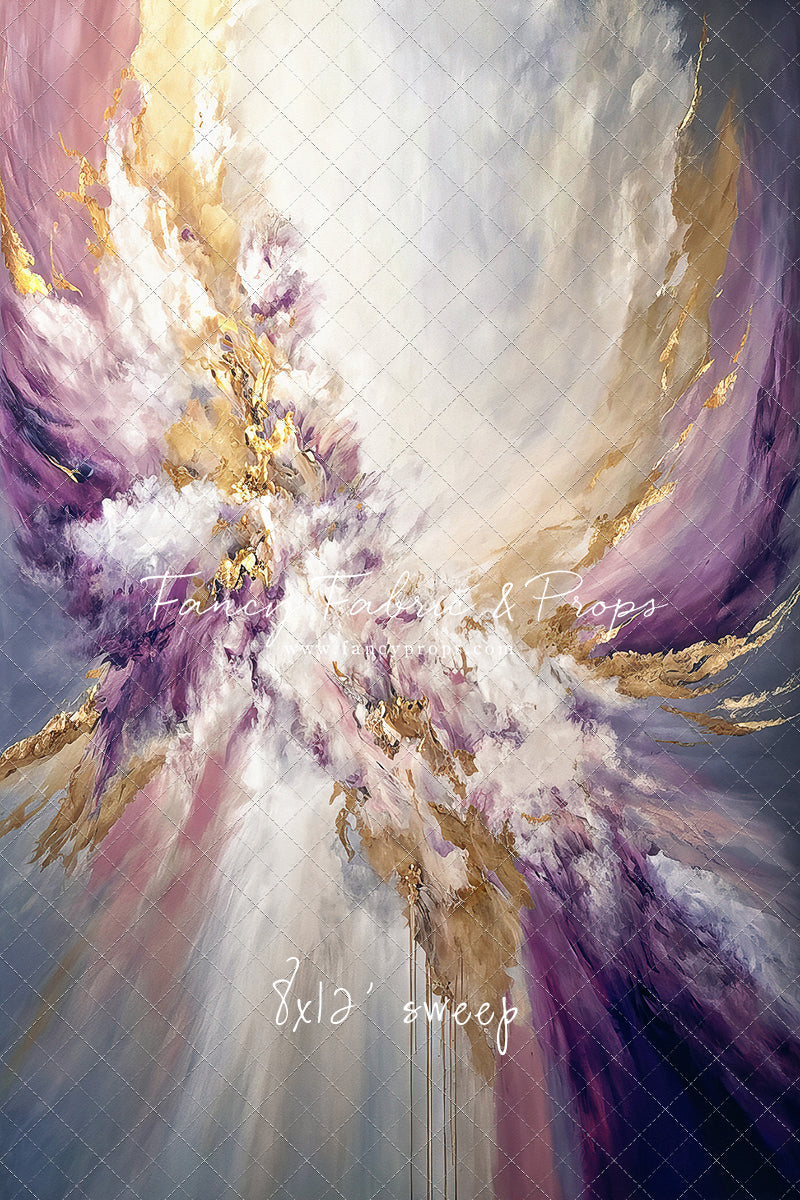 Purple & Golden Marble Swirl - With Sweep Option