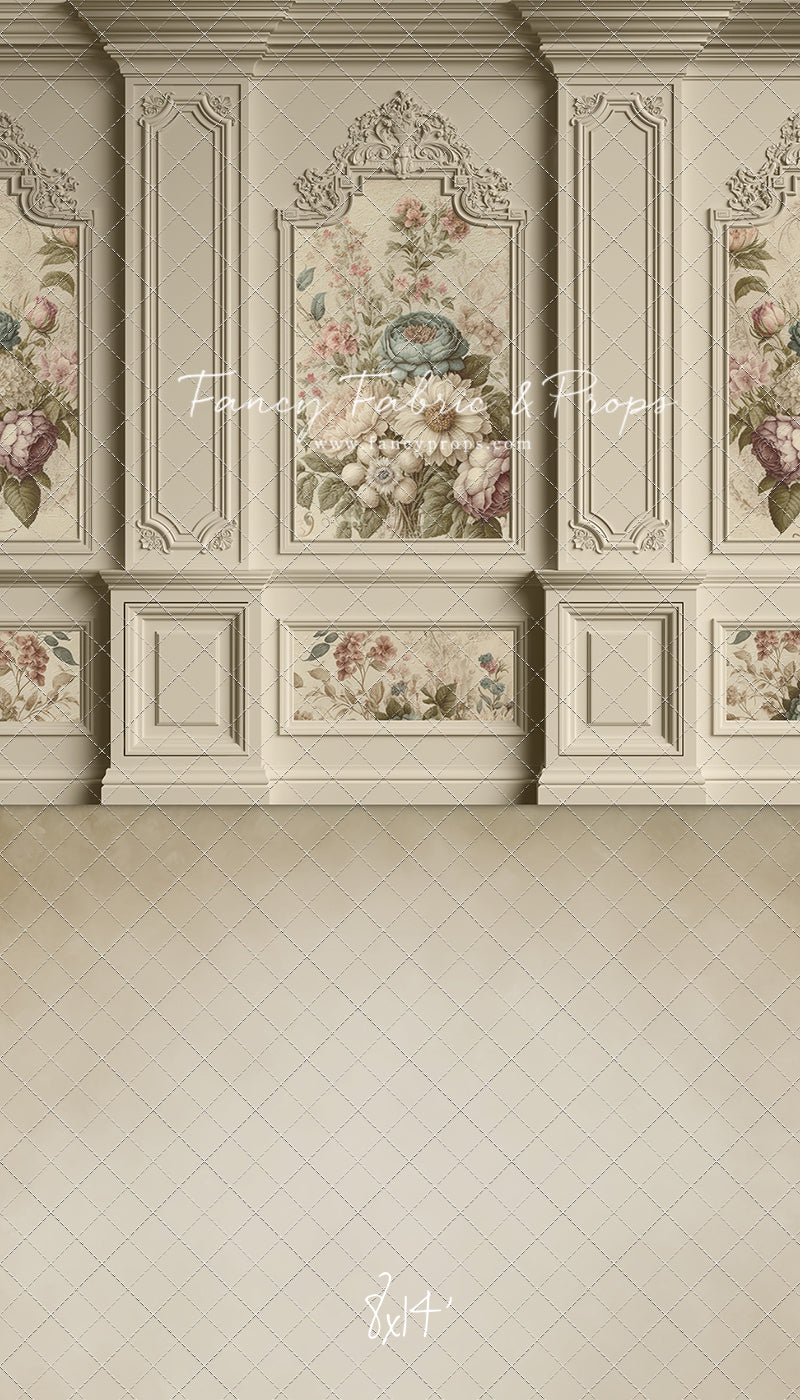 Ivory Floral Victorian Wall - With Sweep Option