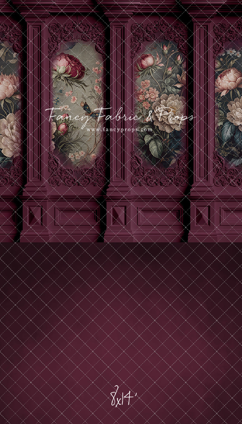Magenta Floral Victorian Wall - With Sweep Option