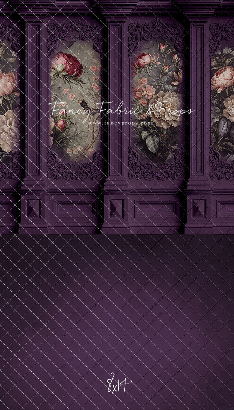 Plum Floral Victorian Wall - With Sweep Option