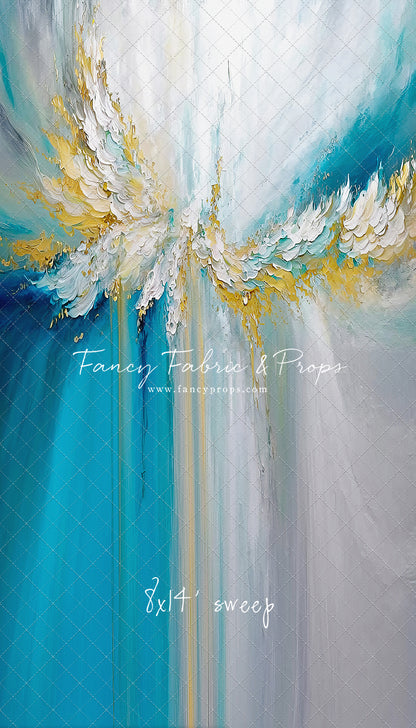 Golden Aquamarine Paint Melt - With Sweep Option