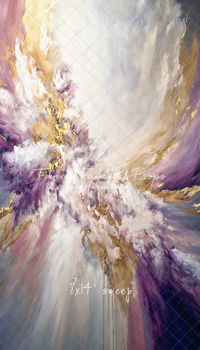 Purple & Golden Marble Swirl - With Sweep Option