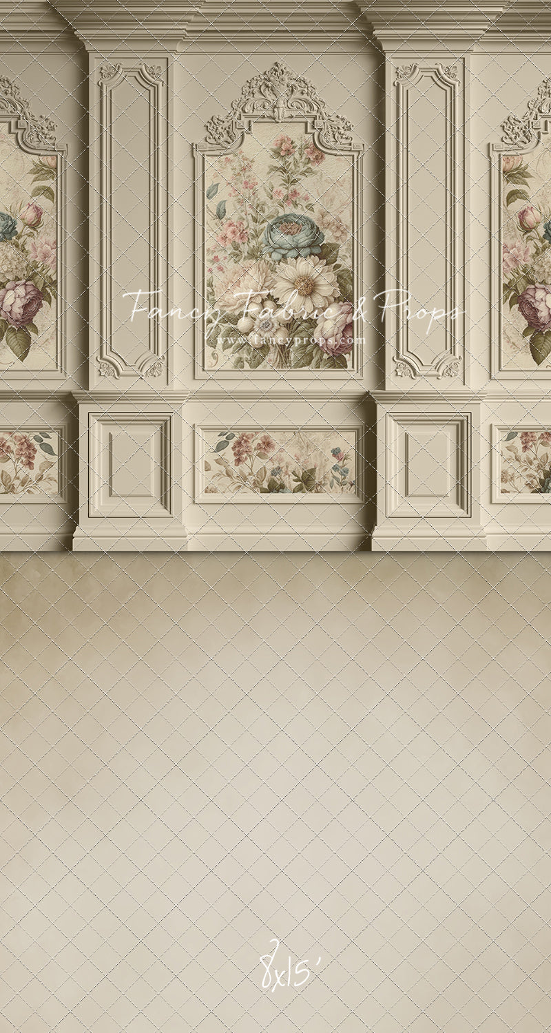 Ivory Floral Victorian Wall - With Sweep Option
