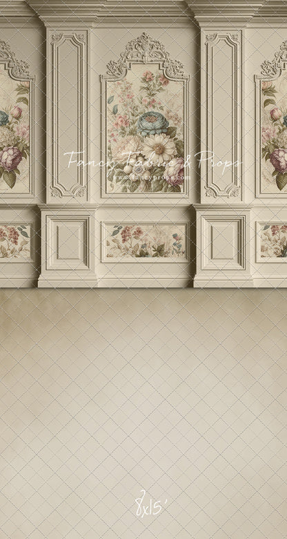 Ivory Floral Victorian Wall - With Sweep Option