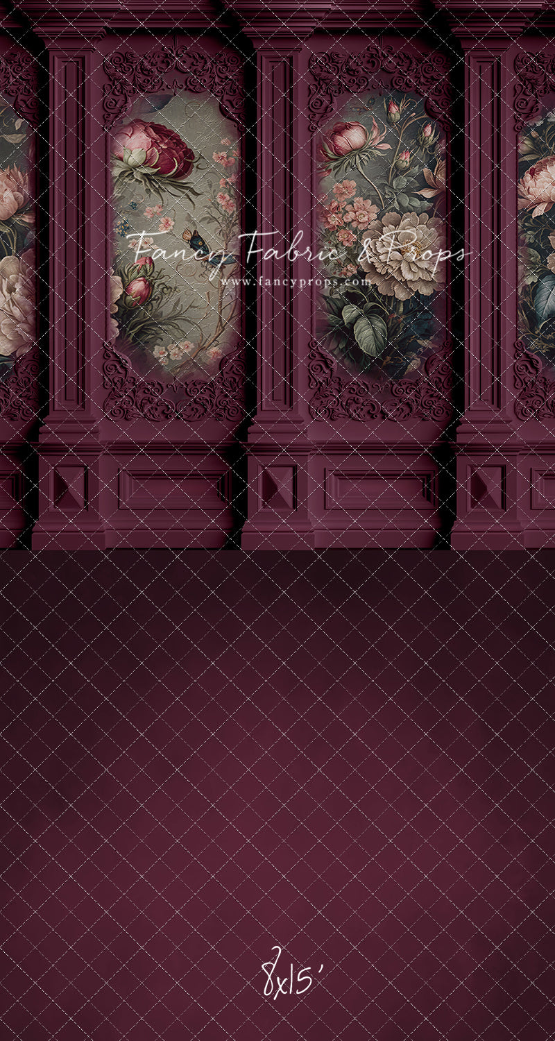 Magenta Floral Victorian Wall - With Sweep Option
