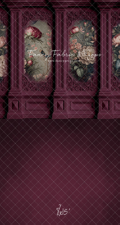 Magenta Floral Victorian Wall - With Sweep Option