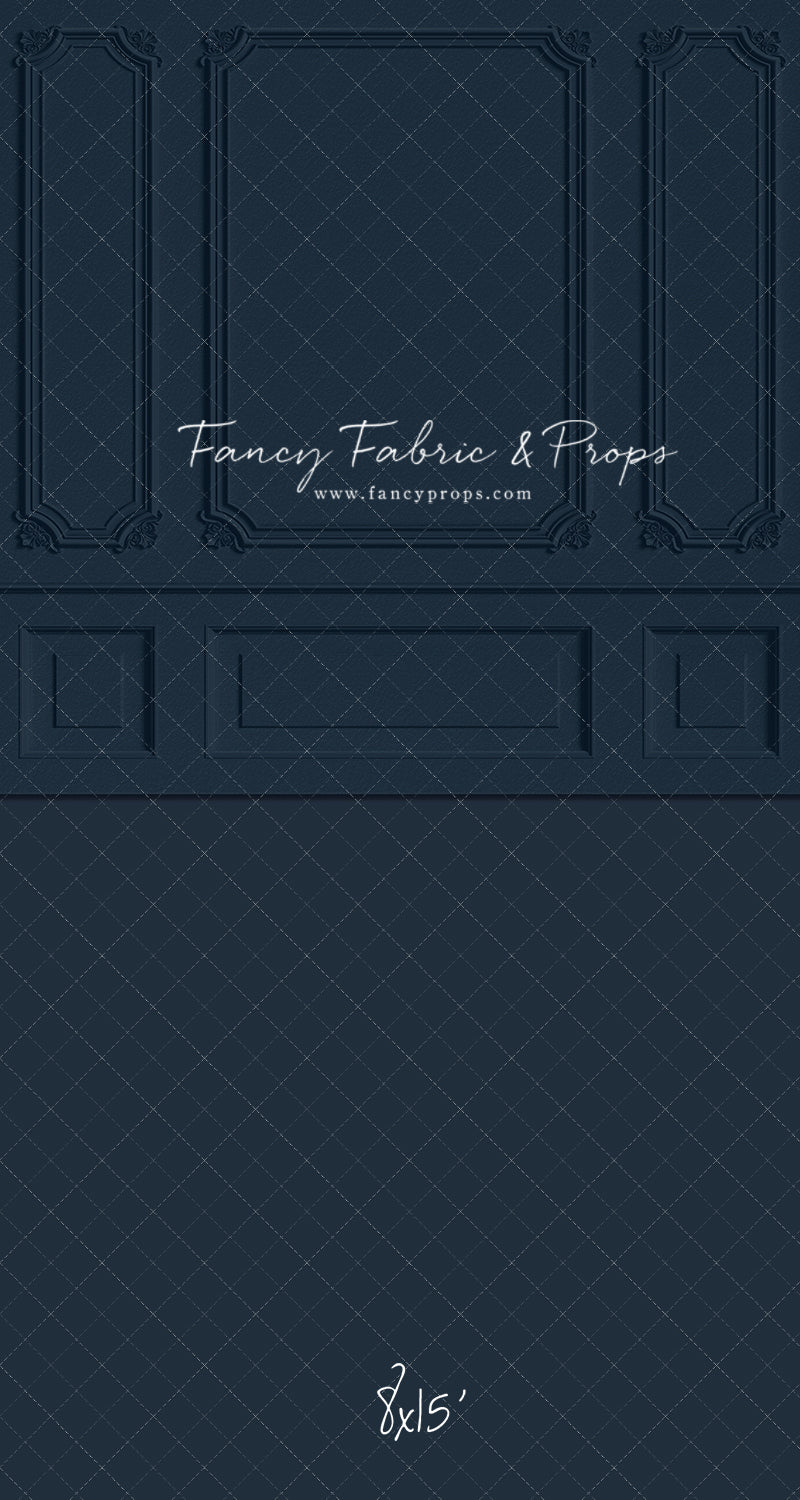 Classic Navy Wainscoting Wall - With Sweep Option