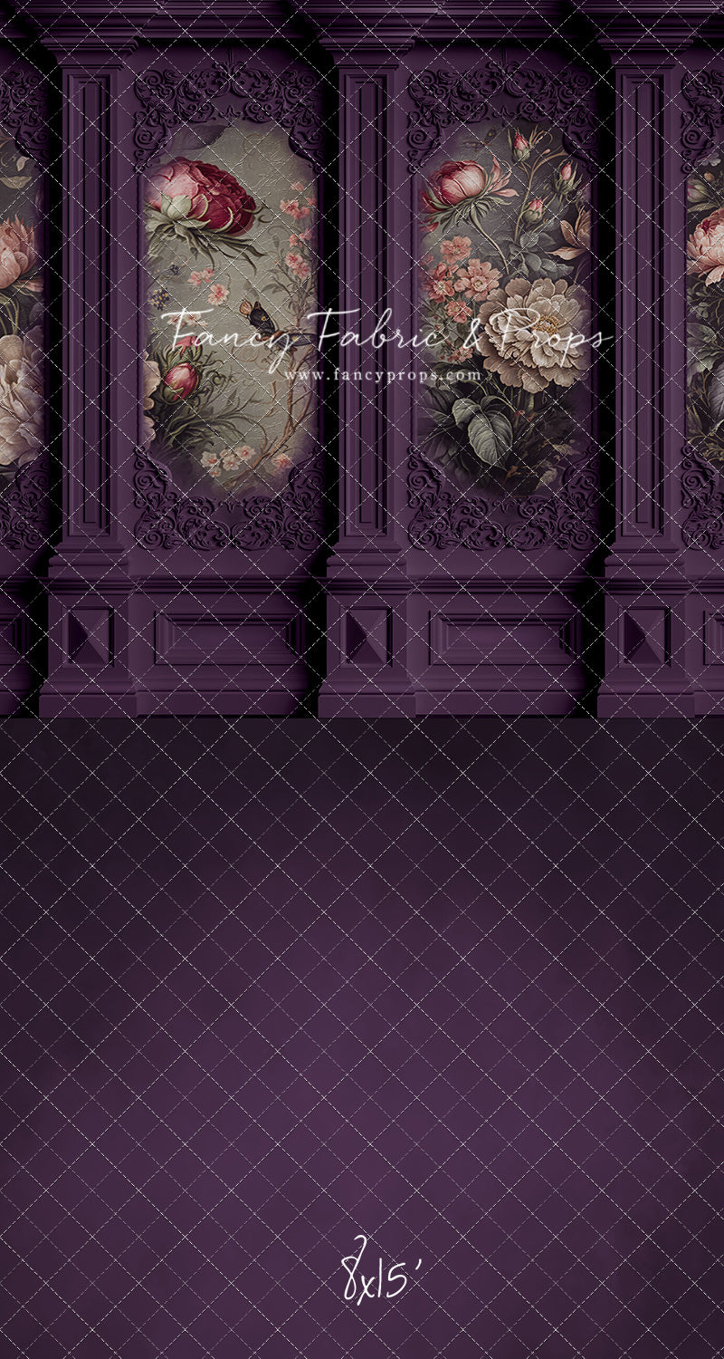 Plum Floral Victorian Wall - With Sweep Option