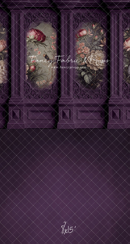 Plum Floral Victorian Wall - With Sweep Option
