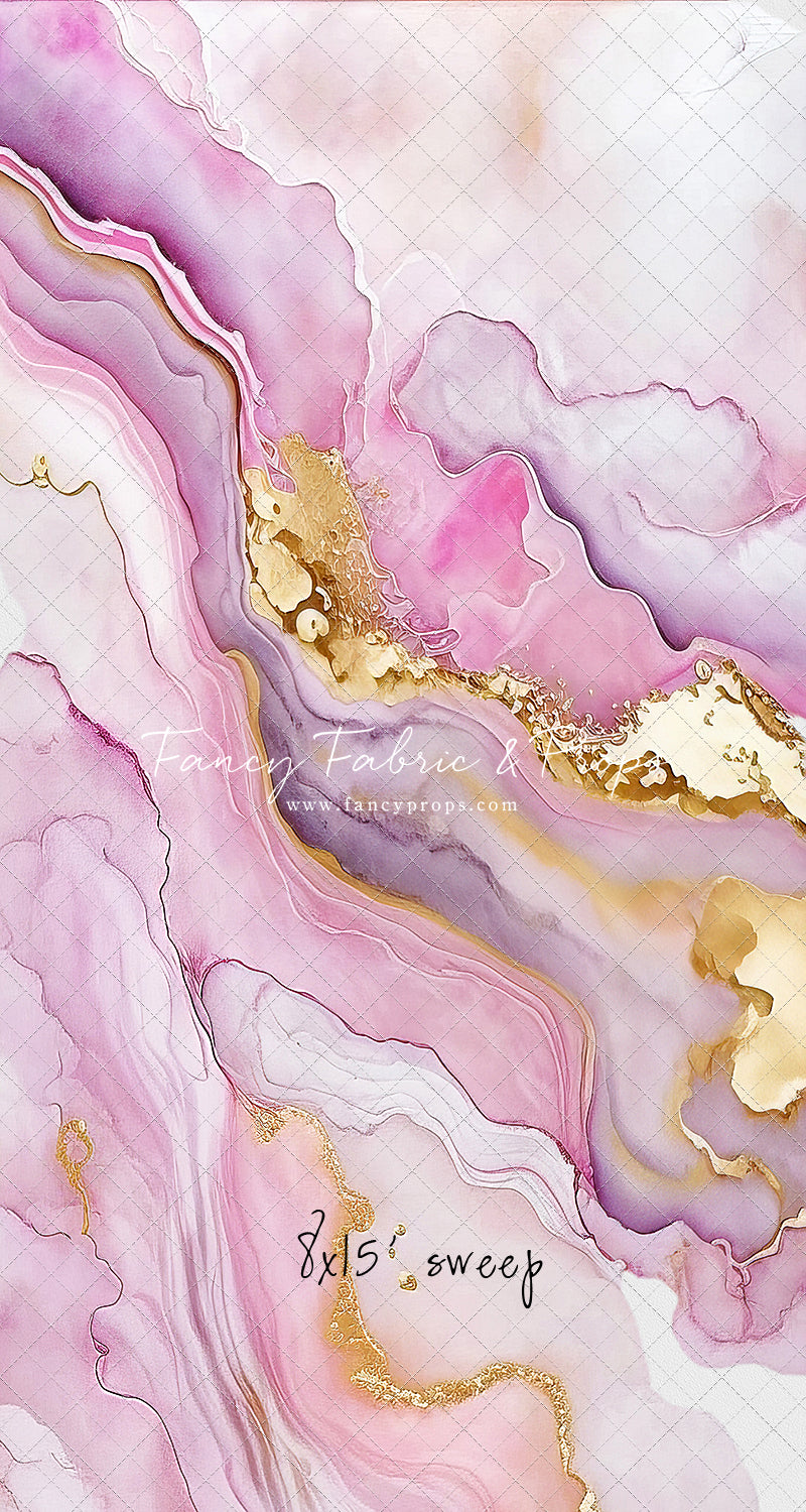 Rose Gold Marble Swirl - With Sweep Option