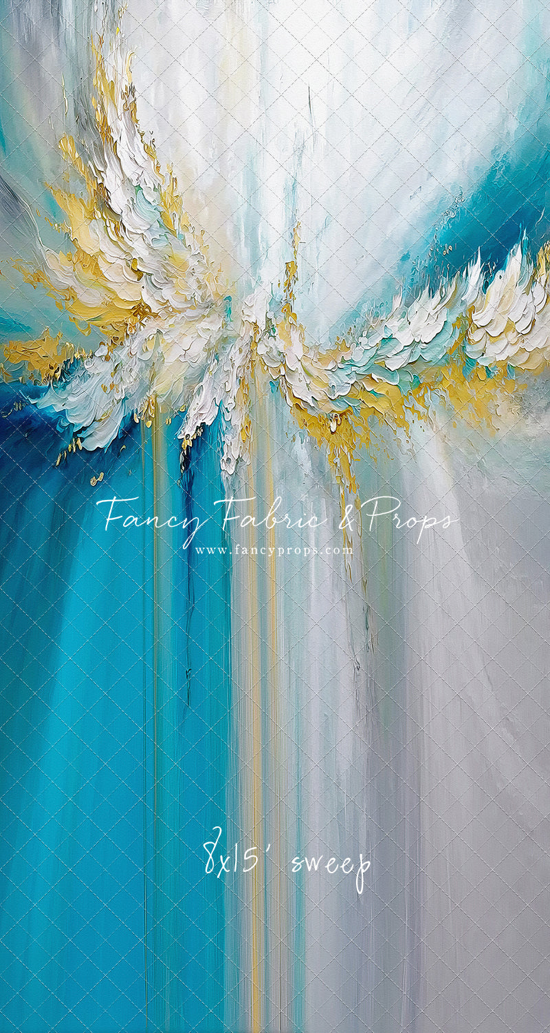 Golden Aquamarine Paint Melt - With Sweep Option