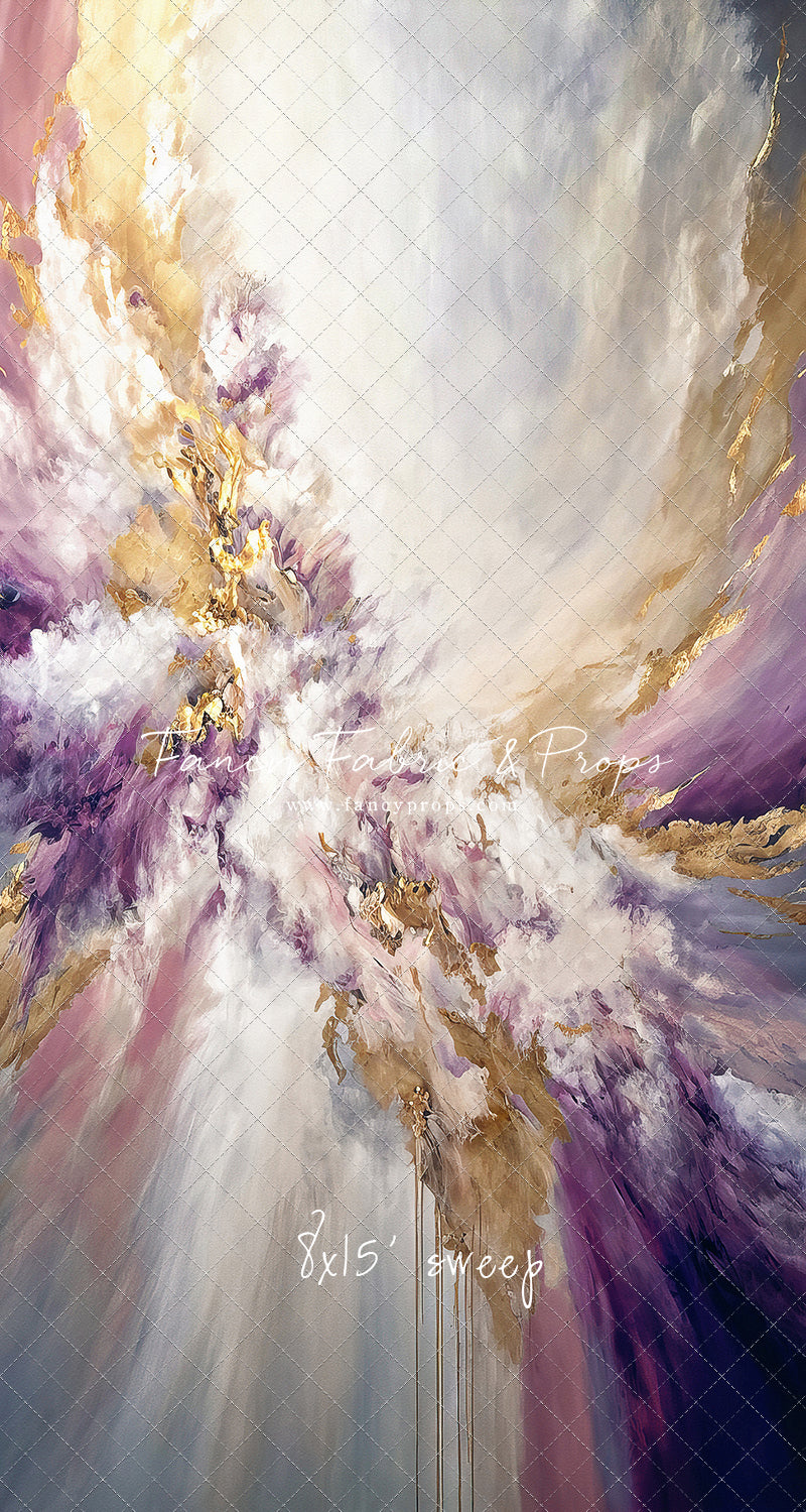 Purple & Golden Marble Swirl - With Sweep Option