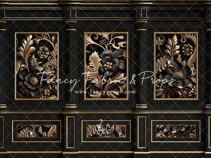 Black & Gold Elegance Wall - With Sweep Option