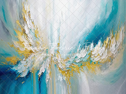 Golden Aquamarine Paint Melt - With Sweep Option