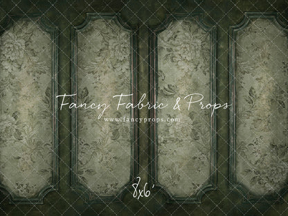 Sage Floral Wainscoting Wall