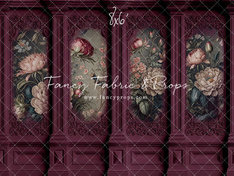 Magenta Floral Victorian Wall - With Sweep Option