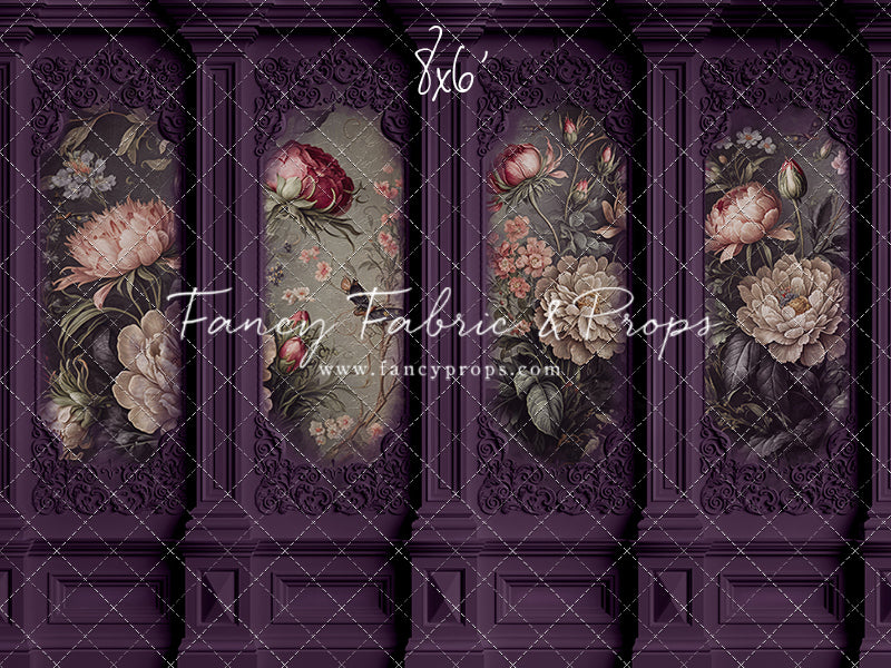 Plum Floral Victorian Wall - With Sweep Option