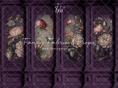 Plum Floral Victorian Wall - With Sweep Option