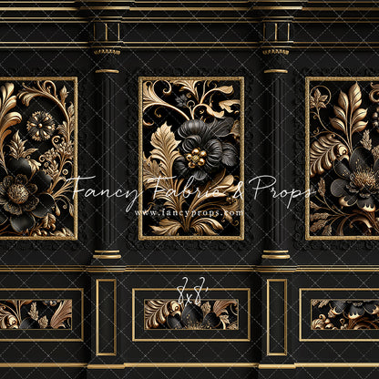 Black & Gold Elegance Wall - With Sweep Option