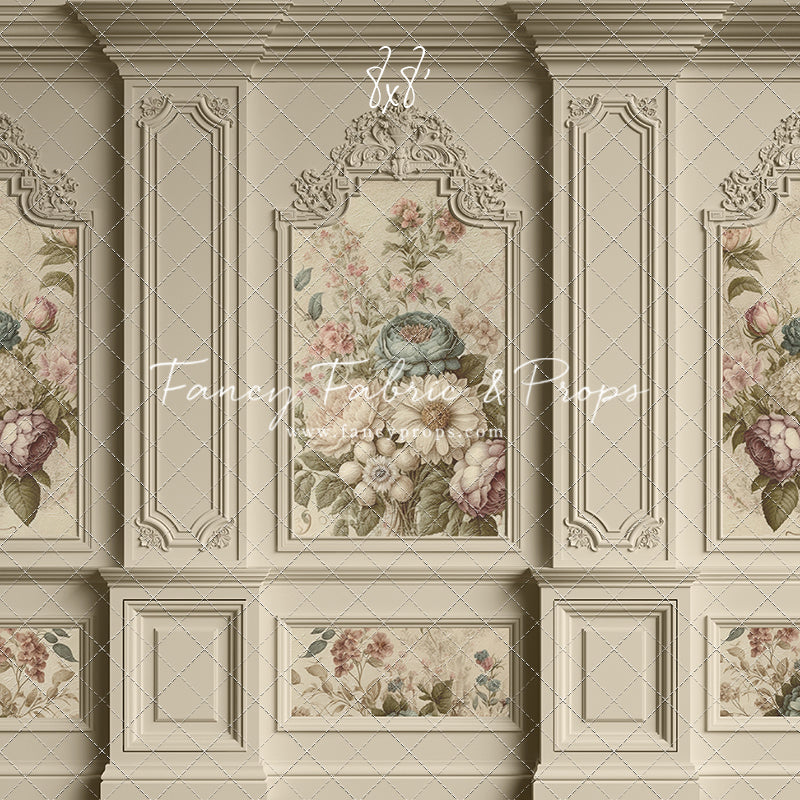 Ivory Floral Victorian Wall - With Sweep Option