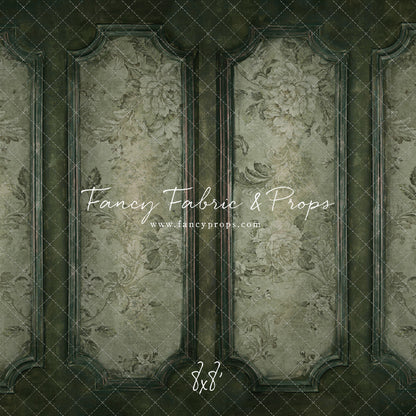 Sage Floral Wainscoting Wall