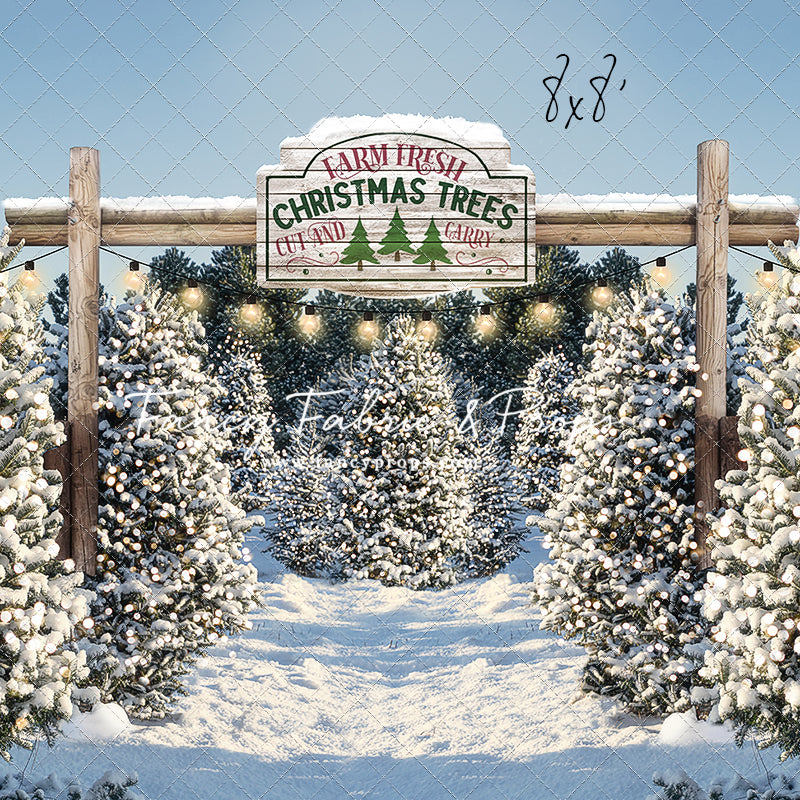 Snowy Winter Tree Farm