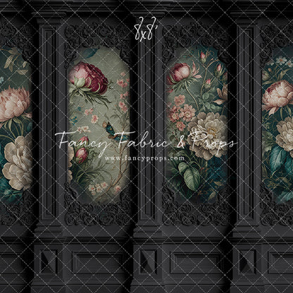 Black Floral Victorian Wall - With Sweep Option