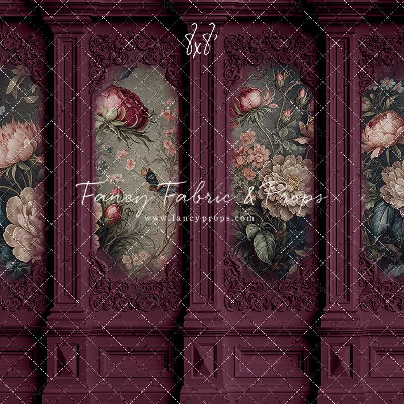 Magenta Floral Victorian Wall - With Sweep Option