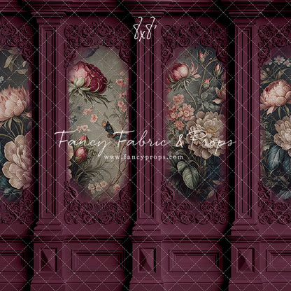 Magenta Floral Victorian Wall - With Sweep Option