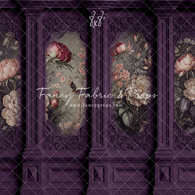 Plum Floral Victorian Wall - With Sweep Option