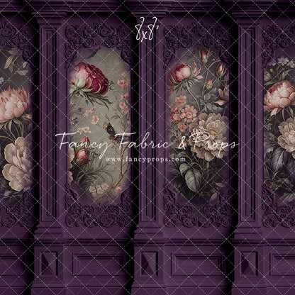 Plum Floral Victorian Wall - With Sweep Option