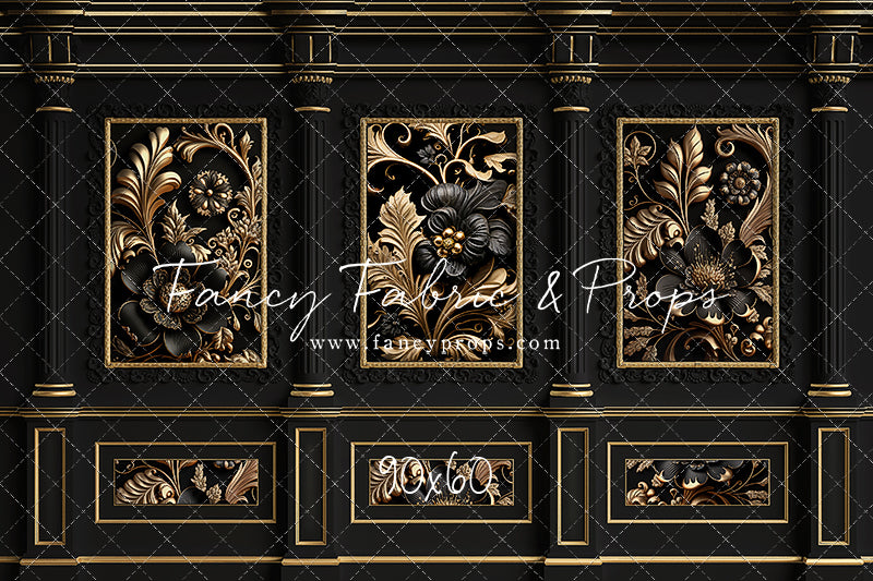 Black & Gold Elegance Wall - With Sweep Option