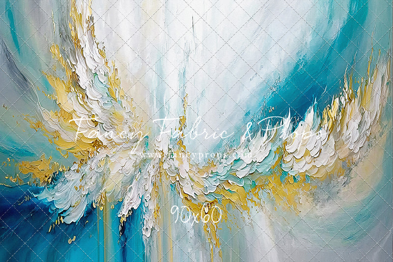 Golden Aquamarine Paint Melt - With Sweep Option