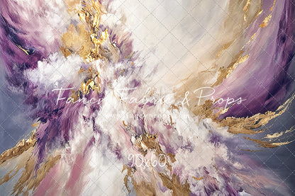 Purple & Golden Marble Swirl - With Sweep Option