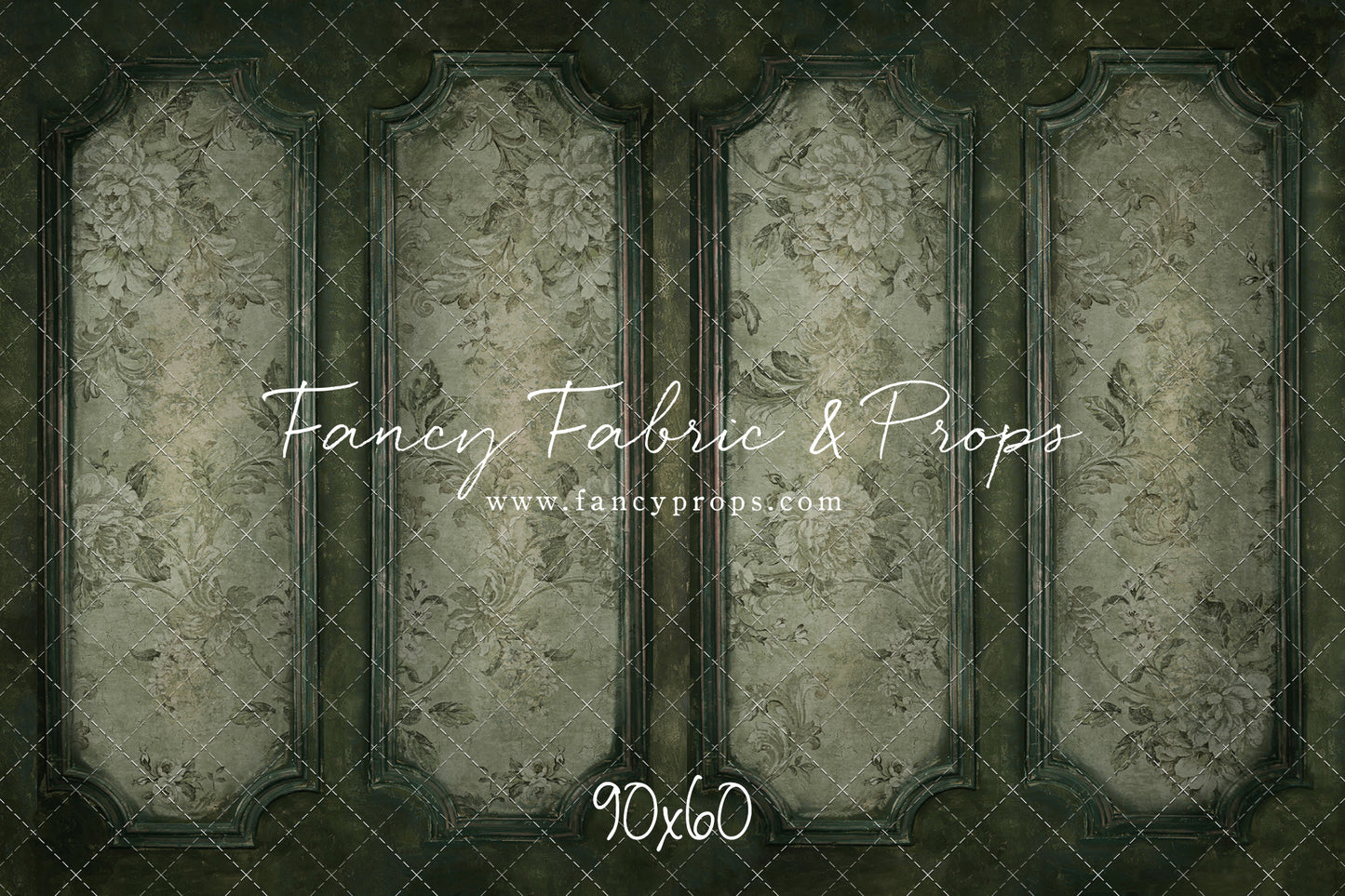 Sage Floral Wainscoting Wall