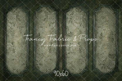 Sage Floral Wainscoting Wall