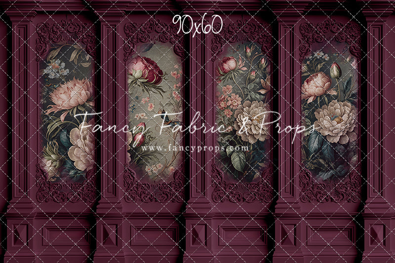 Magenta Floral Victorian Wall - With Sweep Option