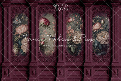 Magenta Floral Victorian Wall - With Sweep Option