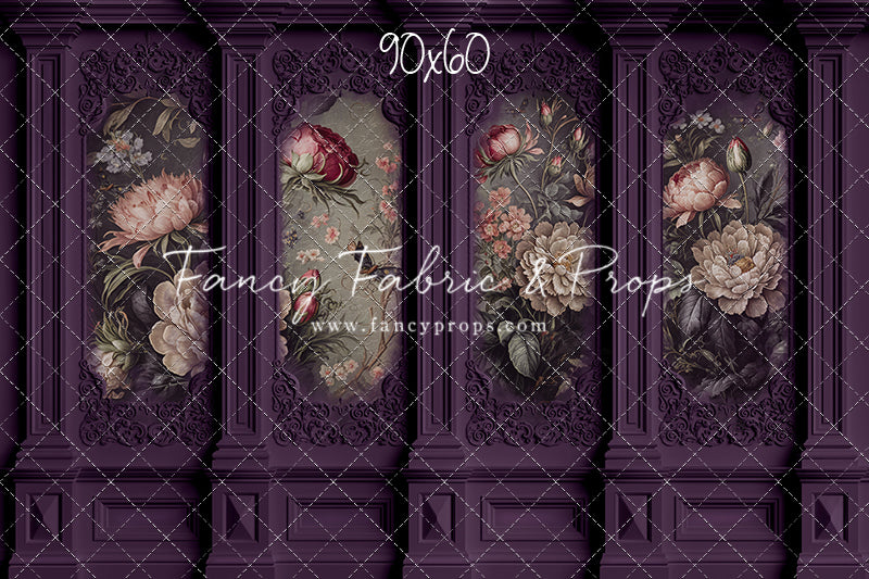 Plum Floral Victorian Wall - With Sweep Option